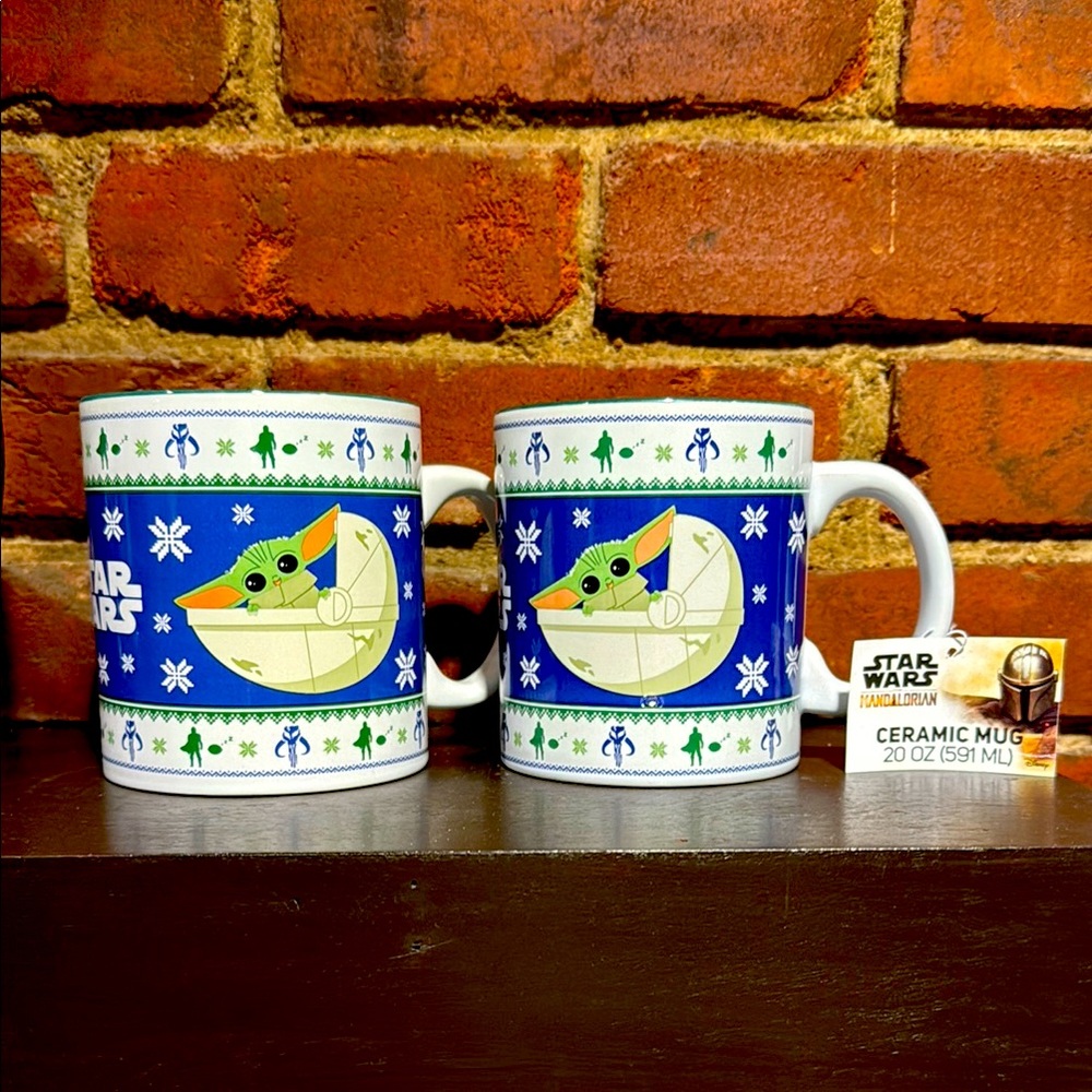 Star Wars Blue and White Ceramic Mugs Set of Two